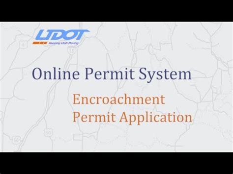 udot encroachment permits online.